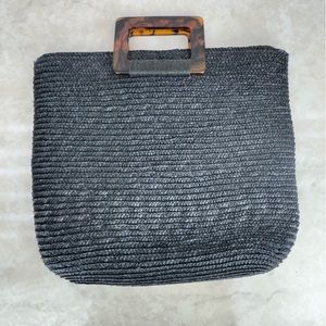 Black Purse with Faux Tortoiseshell handles
